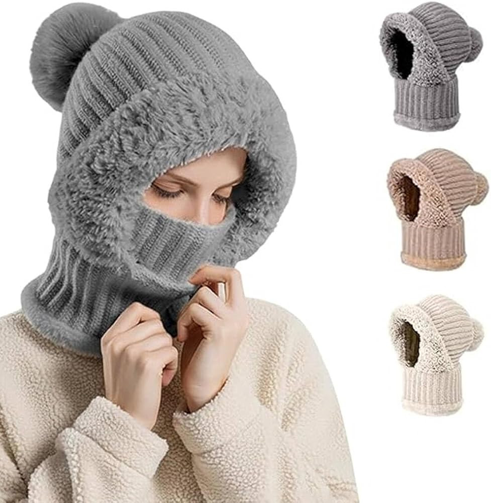 3 in 1 Beanie Hat for Women,3 in 1 Beanie Hat with Scarf and Mask | Amazon (US)