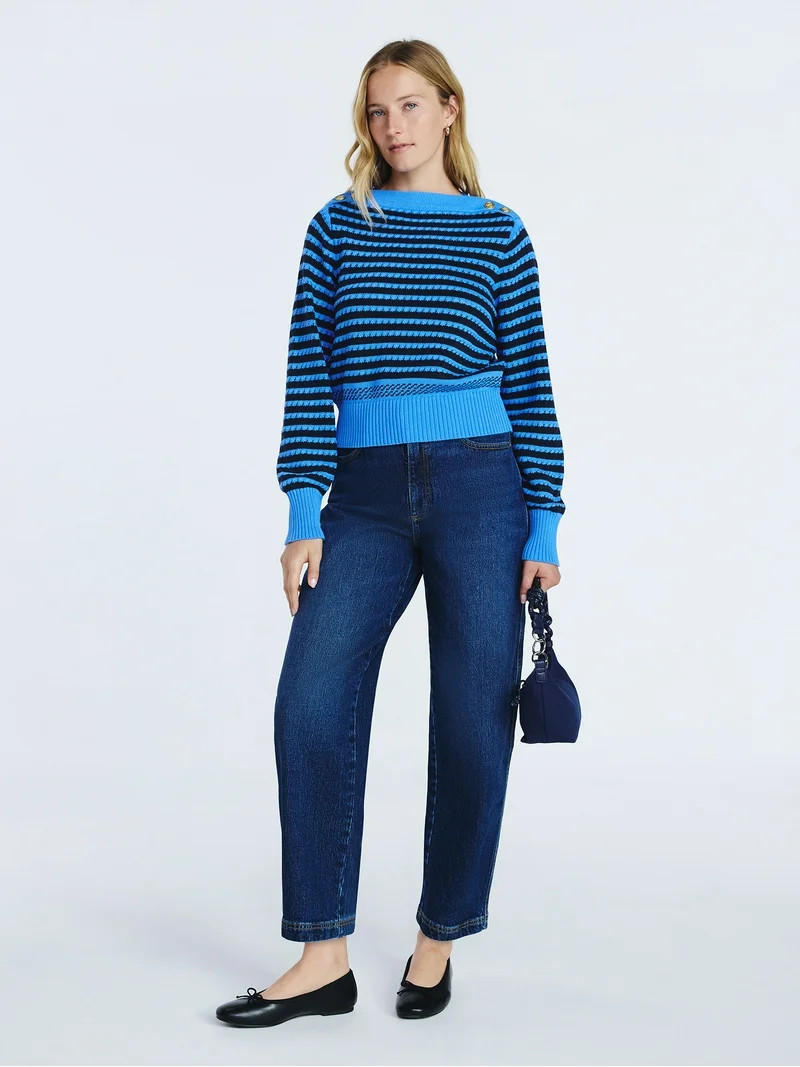 Free Assembly(No ratings yet) Free Assembly Women's Button Shoulder Sweater with Long Sleeves, Si... | Walmart (US)