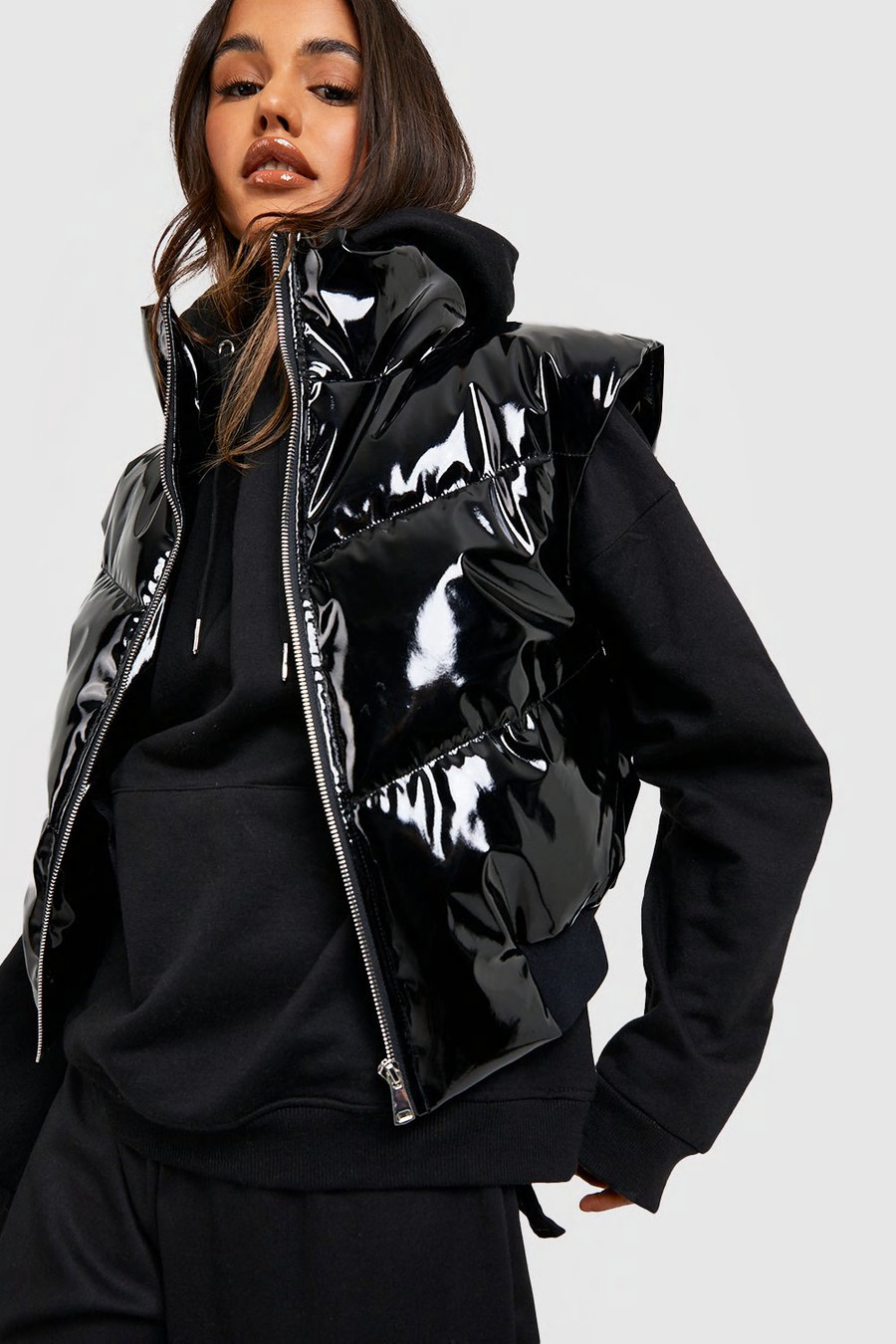 Vinyl Gilet | Boohoo.com (US & CA)