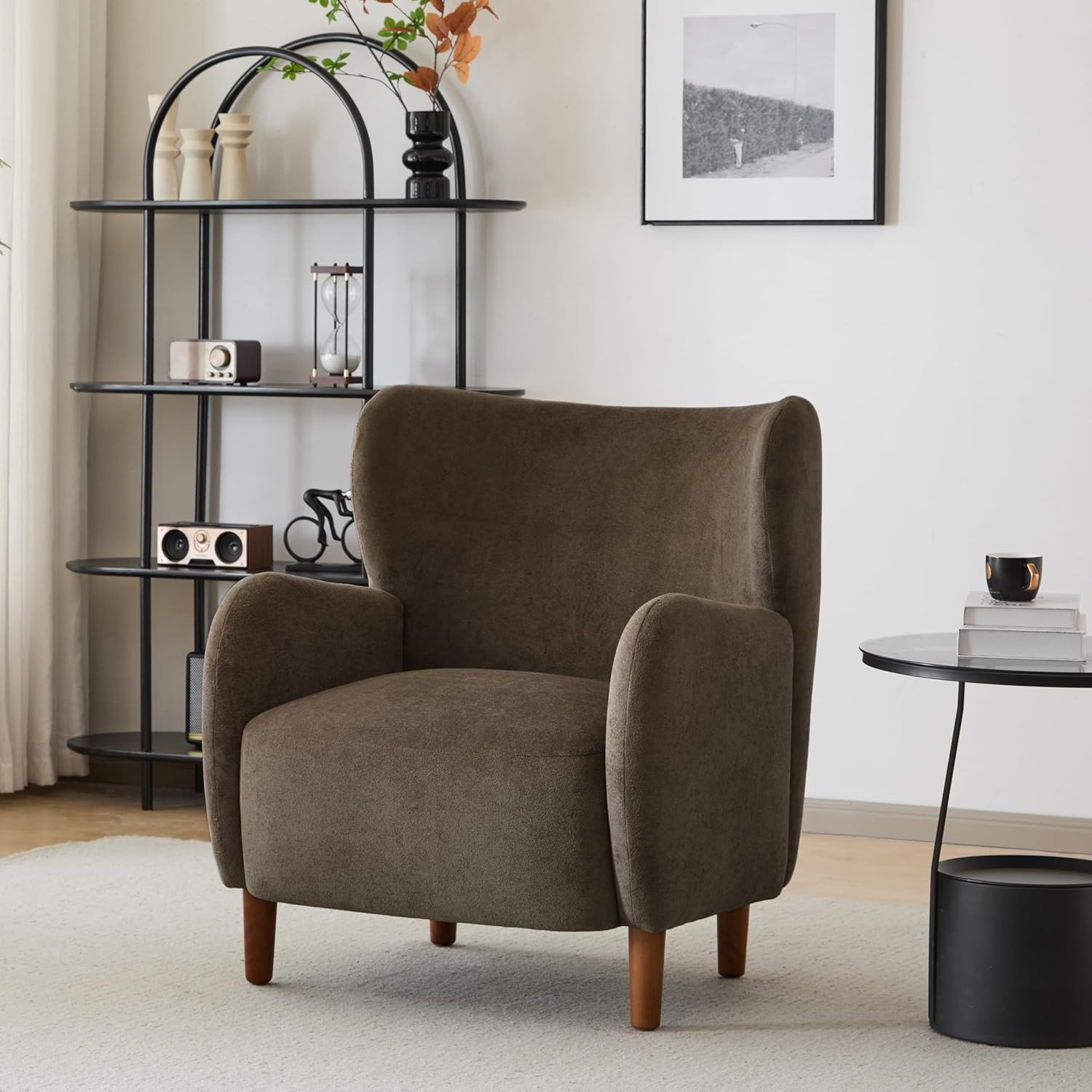 Christopher Knight Home Dolly Mid-Century Modern Velvet Upholstered Wingback Club Chair, Living R... | Amazon (US)