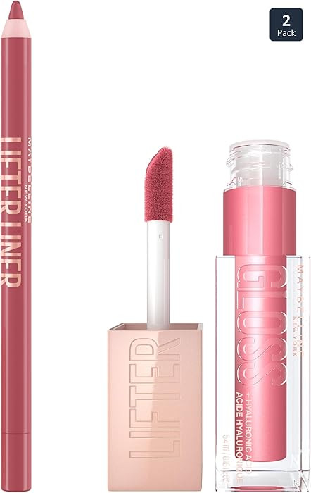 Maybelline Lifter Gloss and Lifter Liner Bundle, Lip Gloss and Lip Liner in Shades Petal and Fine... | Amazon (US)