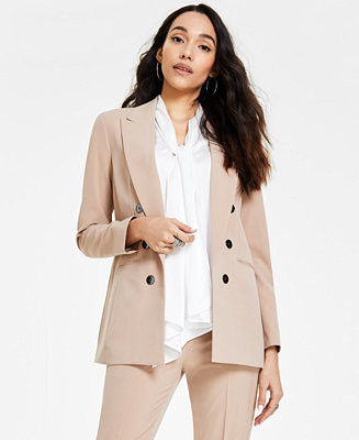 Bar III Women's Faux Double-Breasted Boyfriend Jacket, Created for Macy's - Macy's | Macy's
