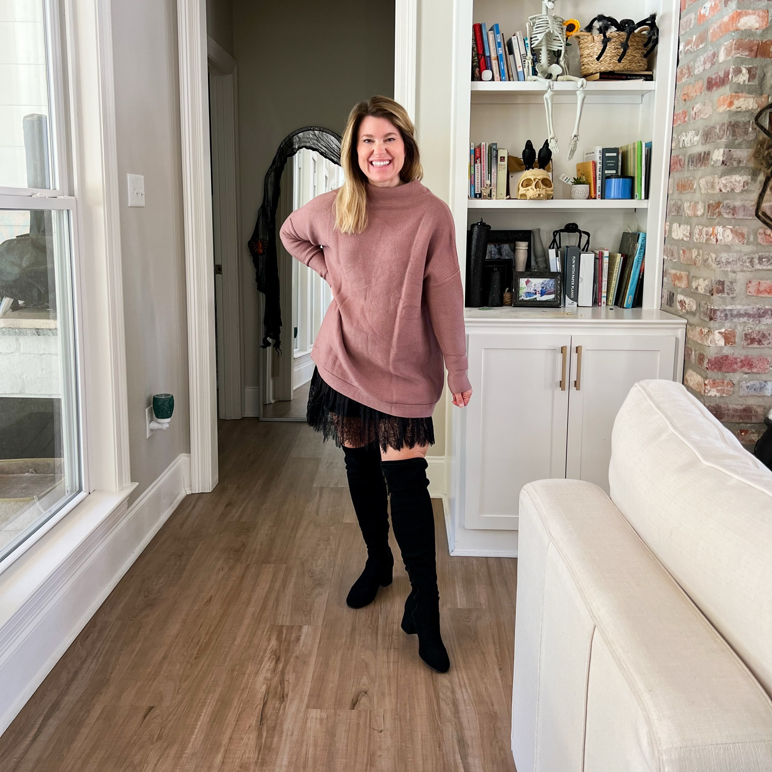 When find the perfect hack for wearing bulky/long sweaters! Y’all obsessing over this slip skirt trend 🫶🏻

#LTKSeasonal #LTKTravel #LTKFindsUnder50