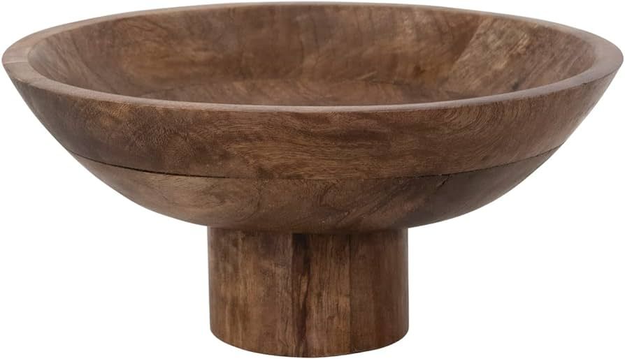 Bloomingville Mango Wood Footed, Walnut Finish Bowl, 12" L x 12" W x 5" H, Brown | Amazon (US)