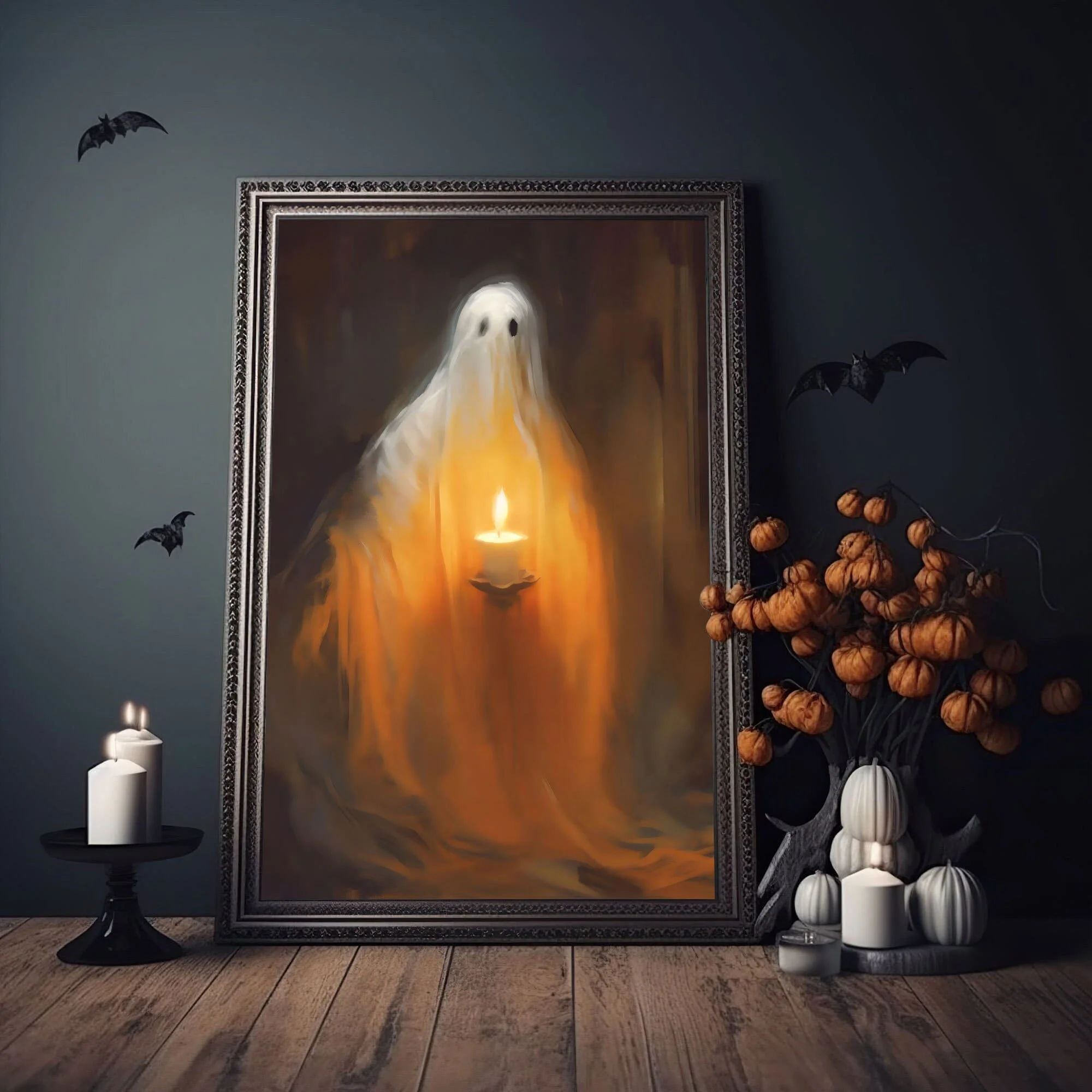 Ghost Holding A Candle, Gothic art Poster, Art Poster Print, Haunting Ghost, Halloween Decor, Spo... | Walmart (US)