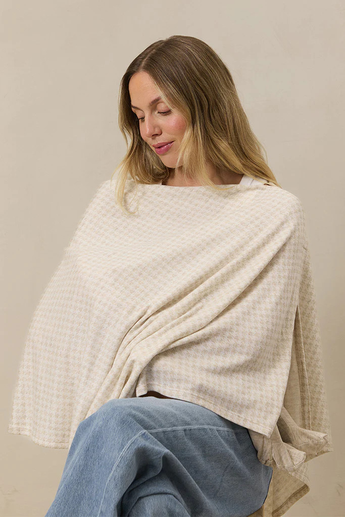 Cream Houndstooth Nursing Cover | Solly Baby
