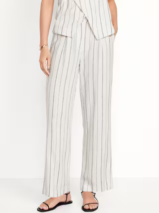 Extra High-Waisted Linen-Blend Wide-Leg Taylor Pants | Old Navy (US)