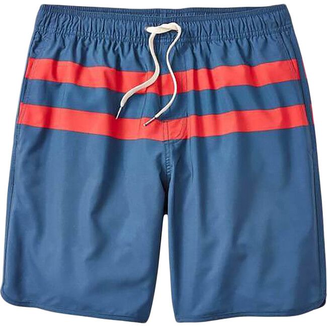 Fair Harbor | Adult Men's Anchor Swim Trunk, Red Stripe (Navy Blue, Size 3X-Large) | Maisonette | Maisonette