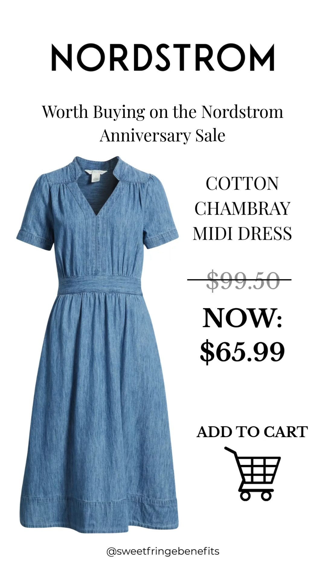 This cotton chambray midi dress is one of those timeless pieces you'll wear for years. The flattering fit, lightweight fabric, and classic silhouette make it perfect on its own now or layered with a cardigan, denim jacket, or blazer as the seasons change.

It's a Nordstrom Anniversary Sale favorite you won't regret adding to your closet.

💡 LTK MADE EASY
❤️ Heart = Support my posts!
🔖 Save = Get sale & restock alerts
📋 Lists = Keep favorites organized
📲 Share = Send lists and products to a friend. Hello, Christmas List!
💬 Comment = Ask me anything about sizing or styling. :-) 

 #LTKootd #LTKOver40 #LTKSaleAlert