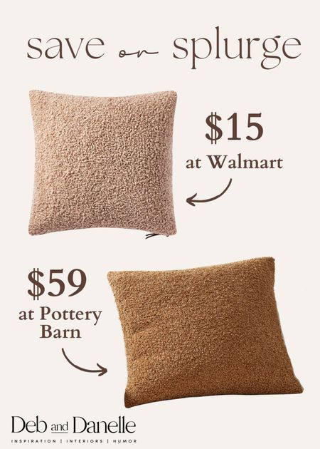 Save or splurge? We got these pillows from Walmart and also have the ones from Pottery Barn and am I allowed to say that I like the ones from Walmart better? 🫣

Walmart, pottery barn dupe, dupe, throw pillow, save or splurge, daily deal, deals today, sale alert, Deb and Danelle 

#LTKFind #LTKsalealert #LTKhome