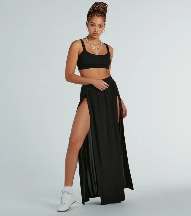 Statement Made High-Rise Dual Slit Maxi Skirt | Windsor Stores