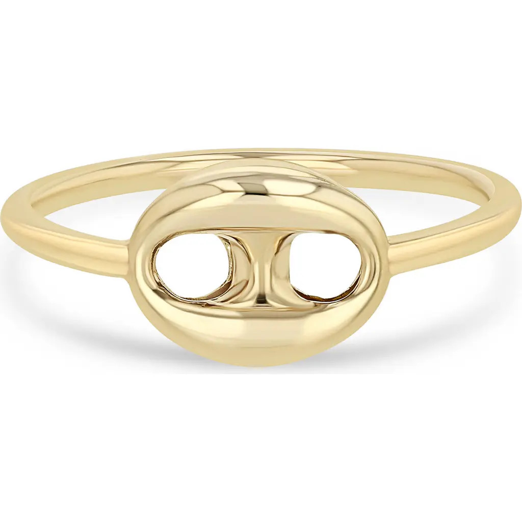 Zoë Chicco 14K Gold Single Puffed Mariner Link Ring in 14K Yellow Gold at Nordstrom, Size 7 | Nordstrom
