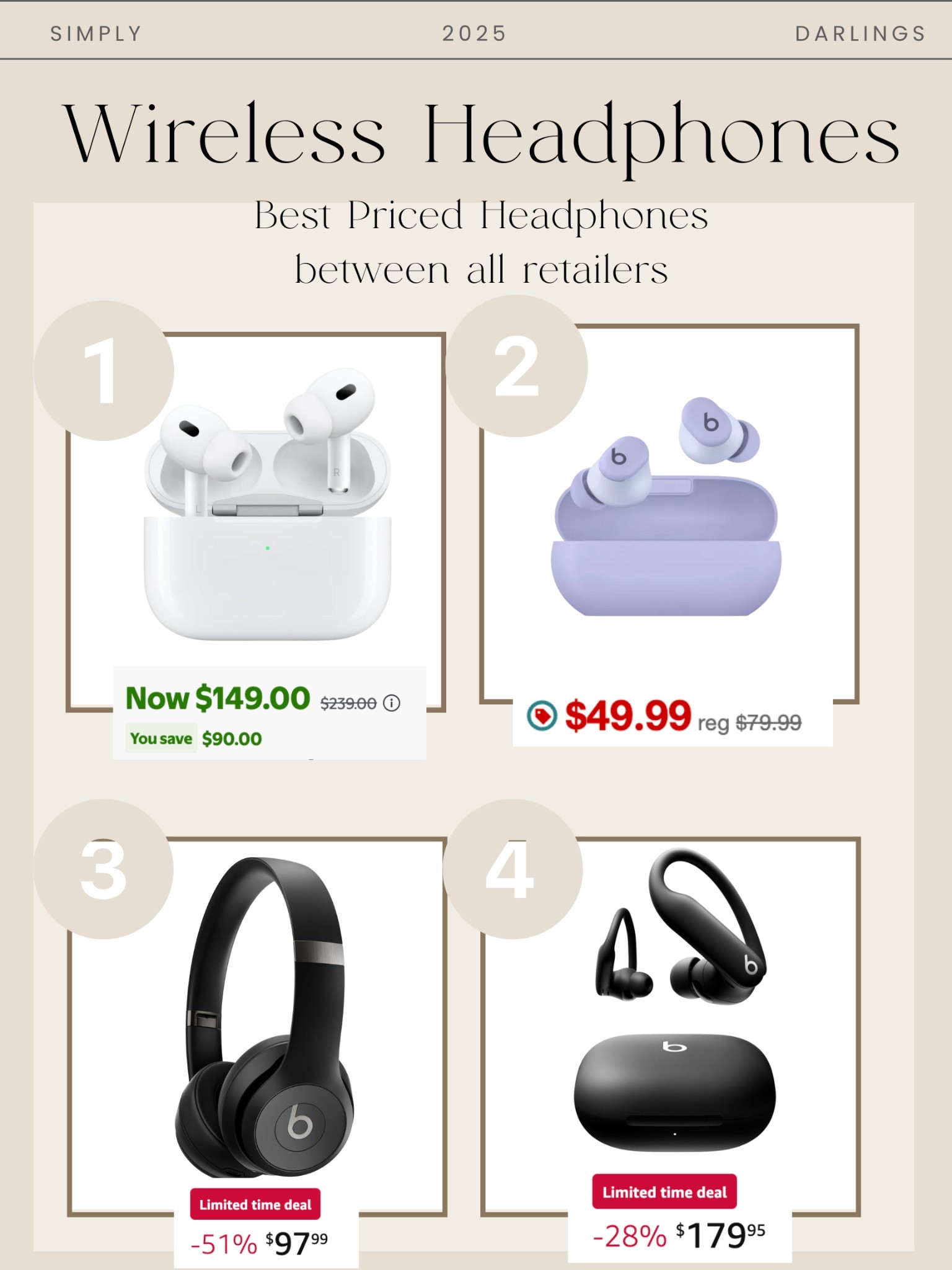 You asked and I found the best deals on wireless headphones across all competitors ! 