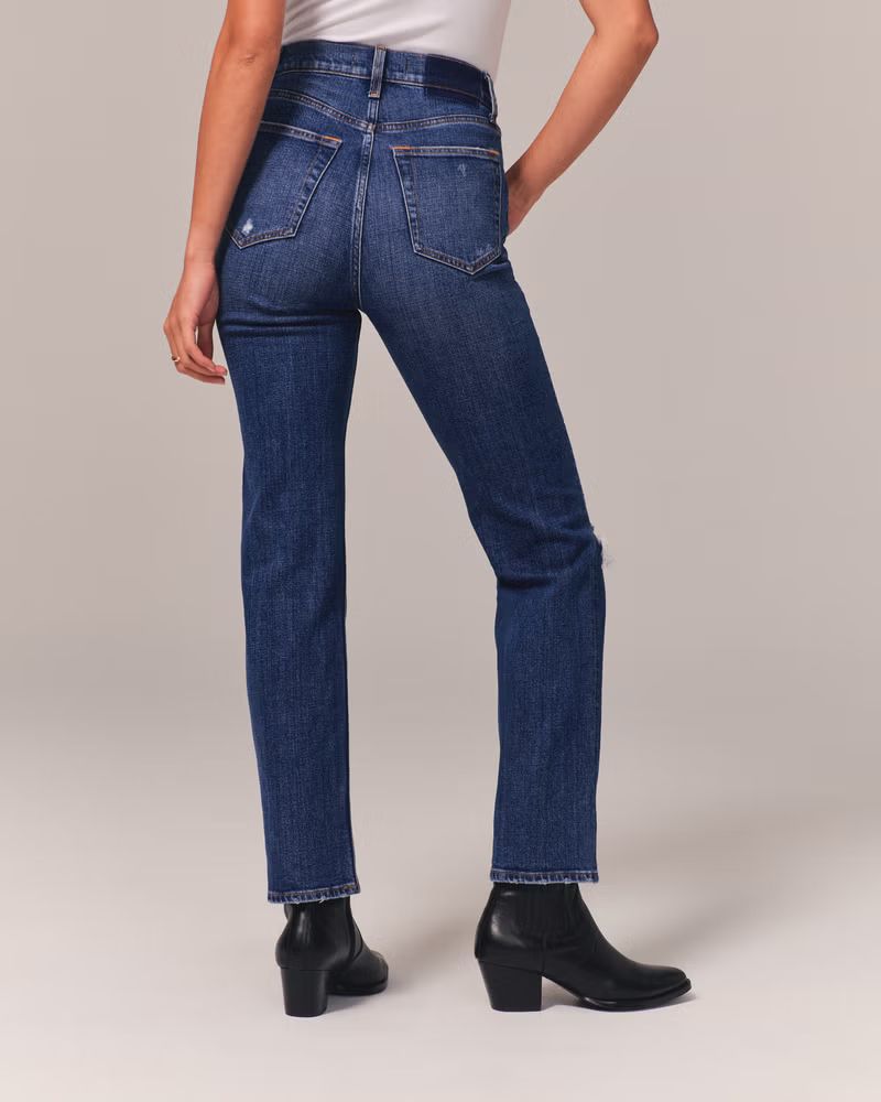 Ultra High Rise Ankle Straight Jean | Abercrombie & Fitch (US)