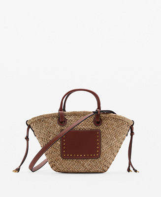 MANGOWomen's Small Double Handle Natural Fiber Bag | Macy's