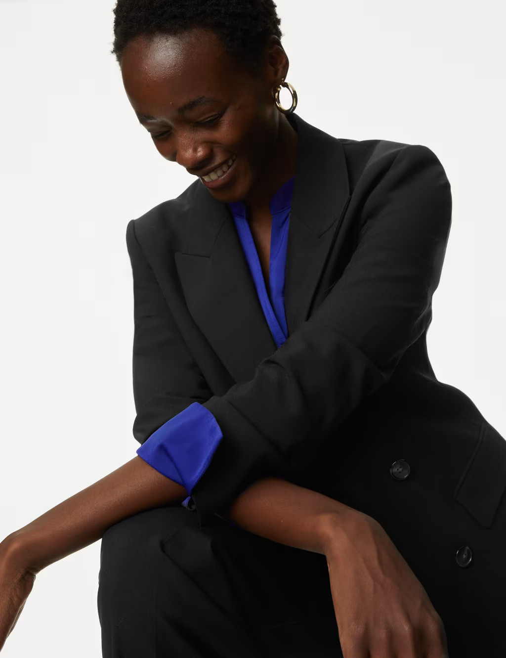 Wool Blend Double Breasted Blazer | Marks & Spencer (UK)