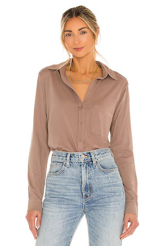 Bobi Light Weight Jersey Button Up in Java from Revolve.com | Revolve Clothing (Global)