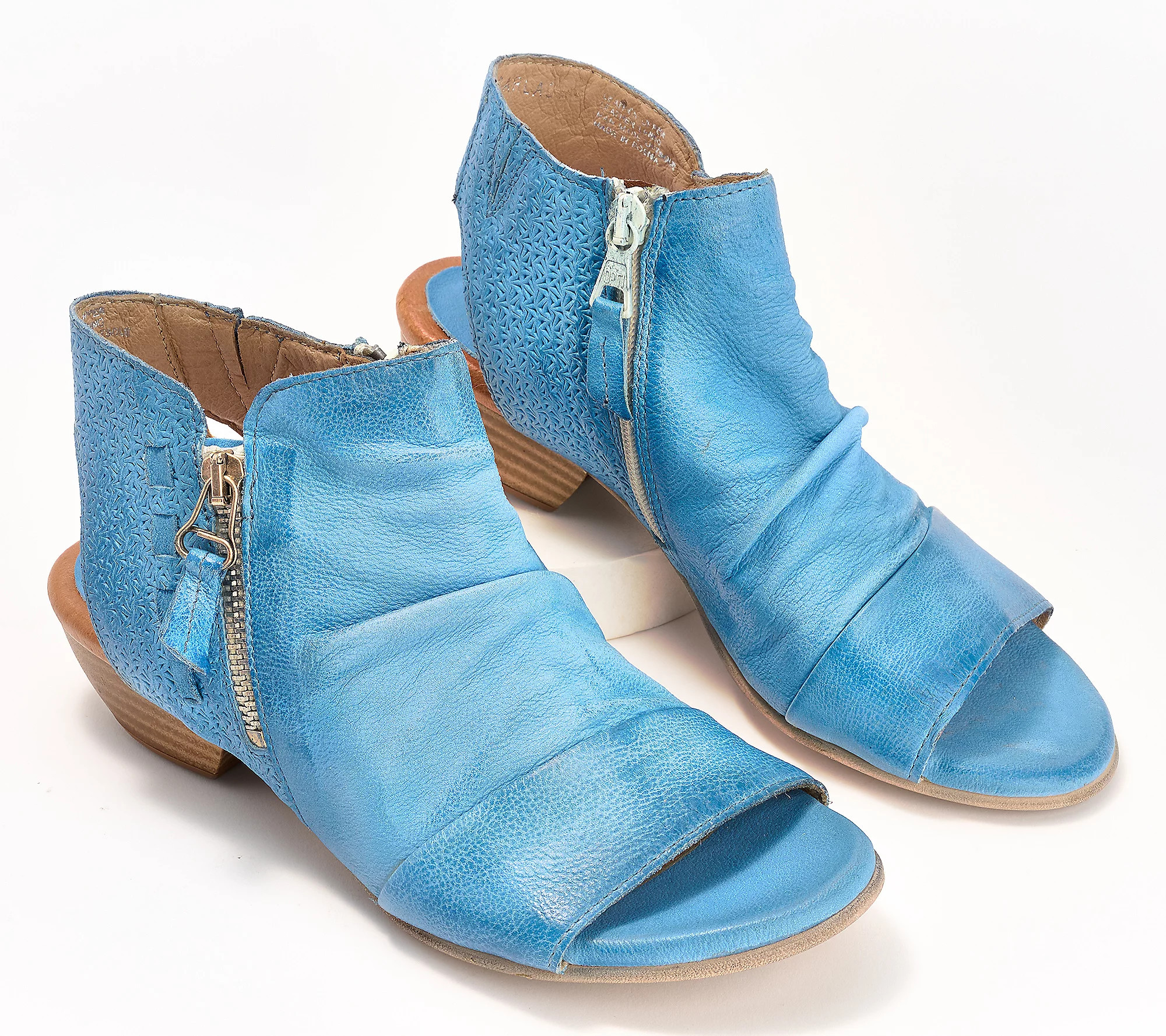 Miz Mooz Leather Side-Zip Heeled Sandals - Carla | QVC