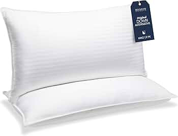Beckham Hotel Collection Bed Pillows King Size Set of 2 - Down Alternative Pillow for Back, Stoma... | Amazon (US)