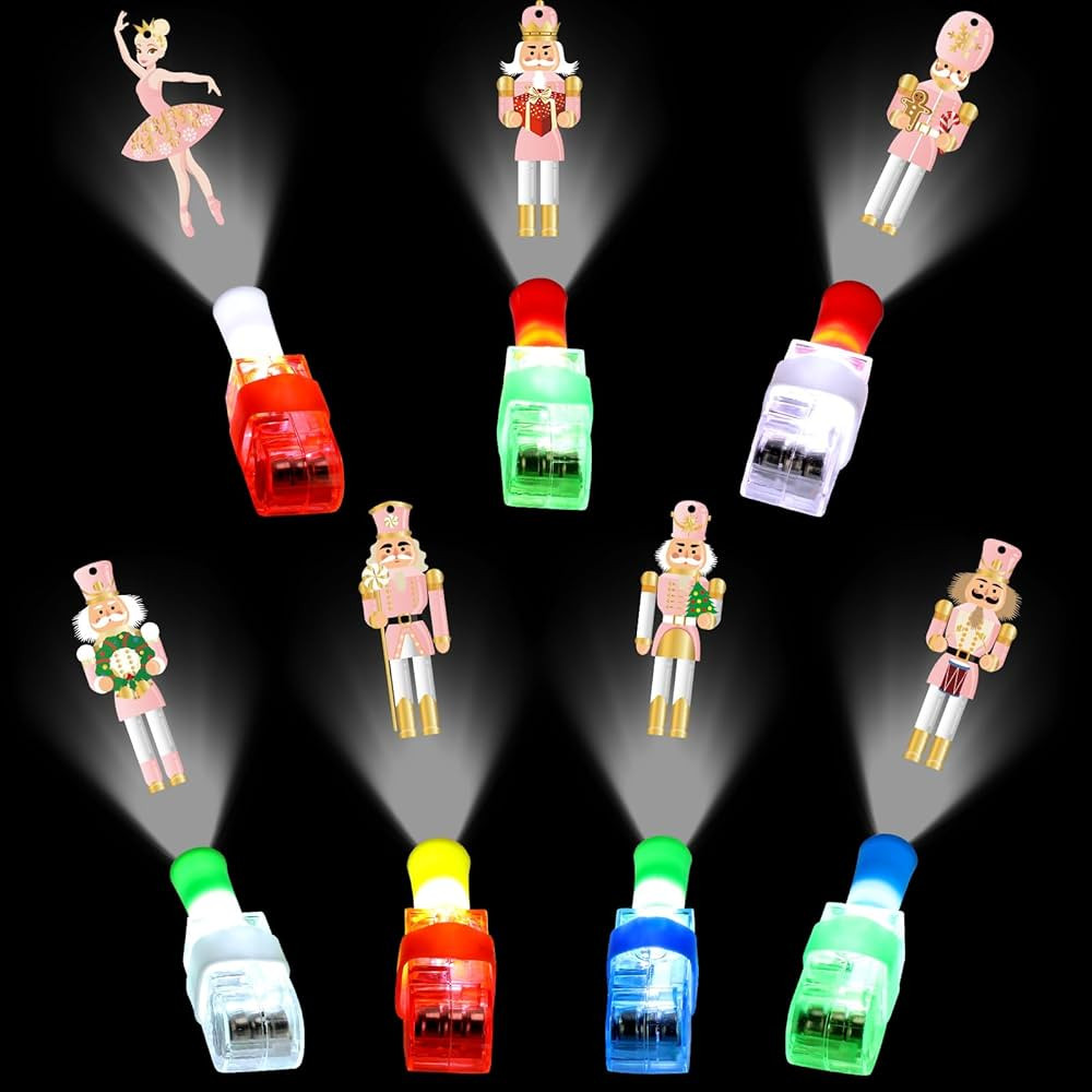 Syhood 70 Pcs Christmas Party Favors LED Light up Nutcracker Finger Lights Glow in The Dark Toys ... | Amazon (US)