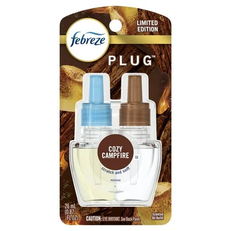 Febreze Odor-Fighting Fade Defy PLUG Air Freshener Cozy Campfire, .87 oz Oil Refill, 1 Count | Walmart (US)