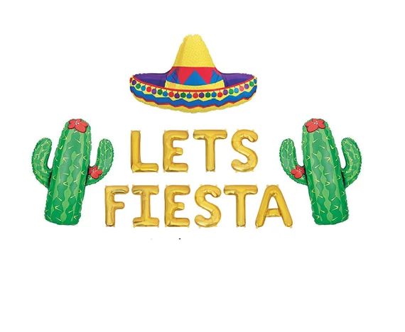 Lets Fiesta Balloon Letters Fiesta Decor Fiesta Birthday | Etsy | Etsy (US)