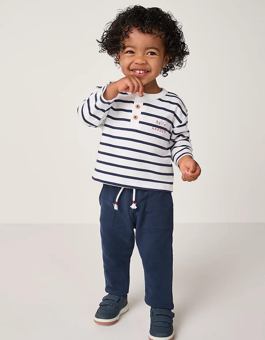 Organic Cotton London Top & Joggers Set (0–4yrs) | The White Company UK & ROW