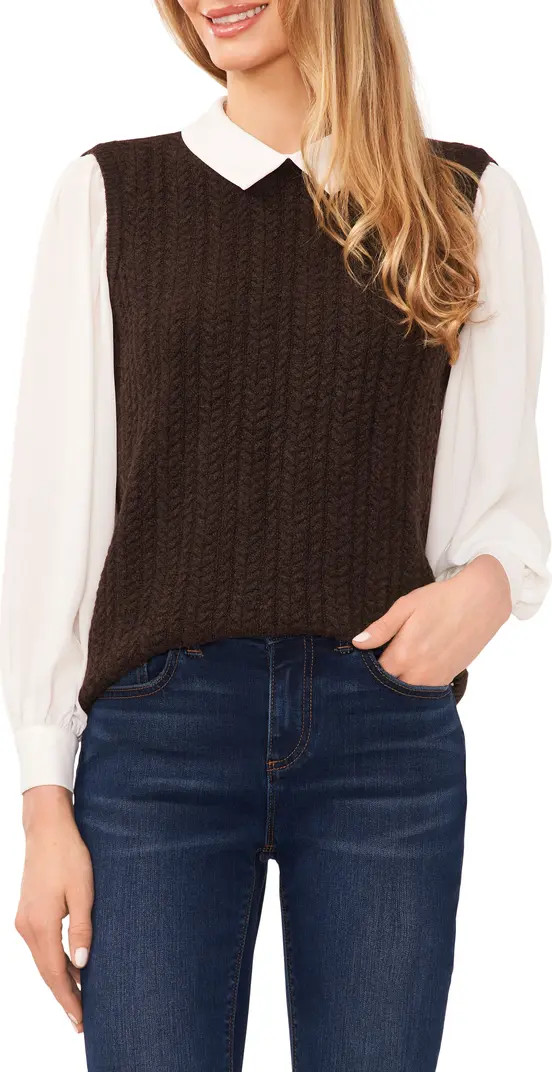 CeCe Mixed Media Top | Nordstrom | Nordstrom