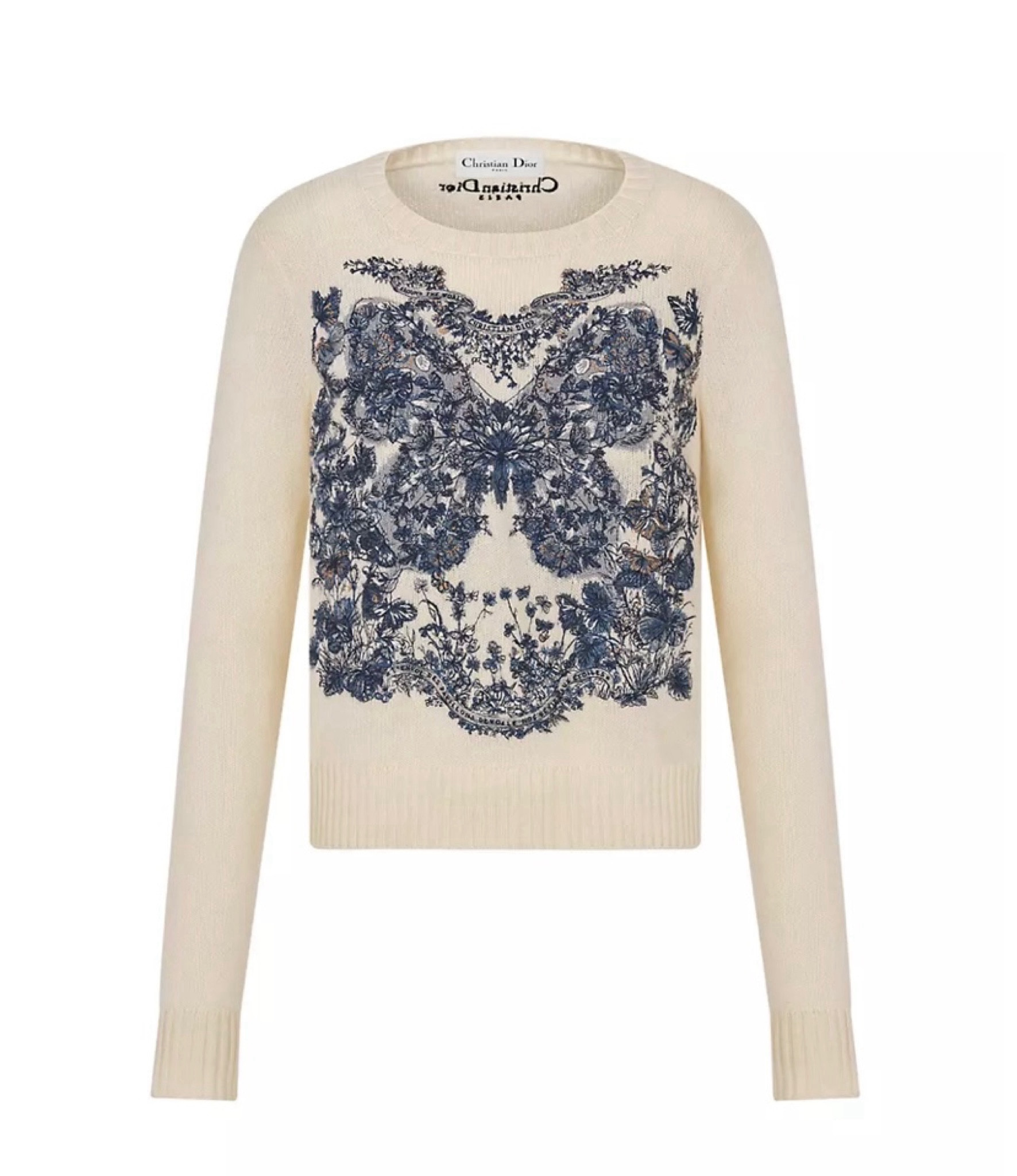 The sweater from the Cruise 2024 collection showcases the pastel midnight Butterfly Around the World motif, with the signature of this collection: the butterfly. It is adorned with the lettering L'envol des papillons dévoile nos désirs aux étoiles, adding a touch of embellishment. Made from cashmere knit, it is adorned with an embroidered Christian Dior Paris signature on the back.  #dior #carouselofdreams #ChristianDior #butterfly #cashmere #unique

#LTKtravel #LTKstyletip #LTKU