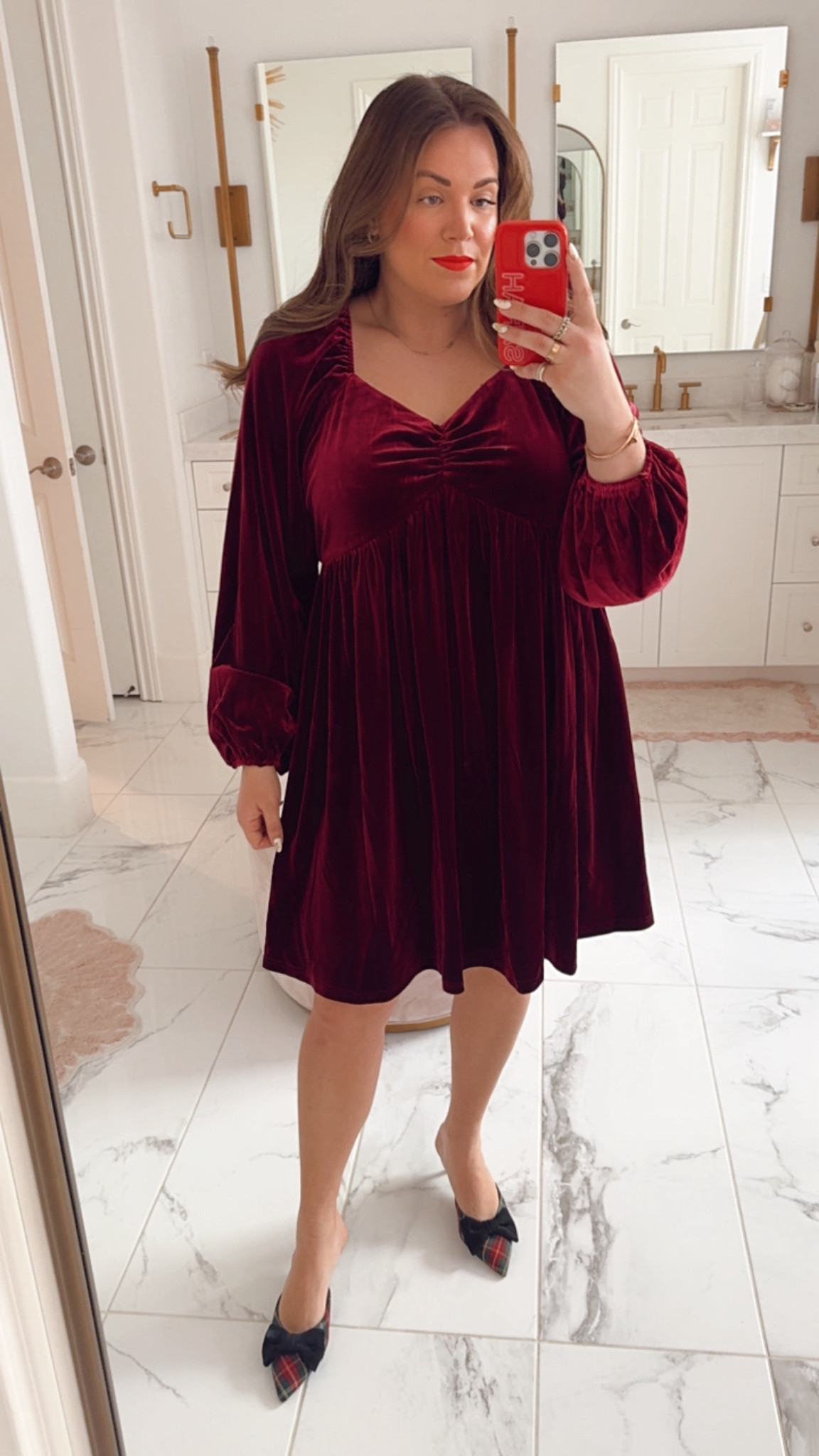 curvy velvet wine Holiday  christmas dress! wearing size xl but could have just taken the large. generous sizing. comes in matching little girl

use code CHEER30SARAHT for 30% off until Nov 9th 

#LTKHoliday #LTKMidsize #LTKSeasonal