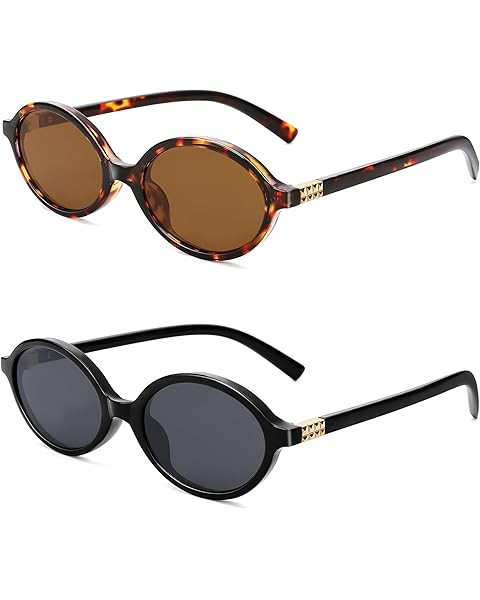 BOTEN Retro Oval Sunglasses for Women Men Small 90s Sun Glasses Trendy Round Shades Cute Designer... | Amazon (US)