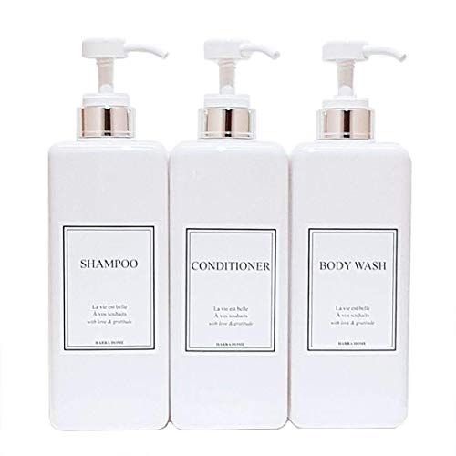 HARRA HOME Modern Gold Design Pump Bottle Set 27 oz Refillable Shampoo and Conditioner Dispenser ... | Amazon (US)