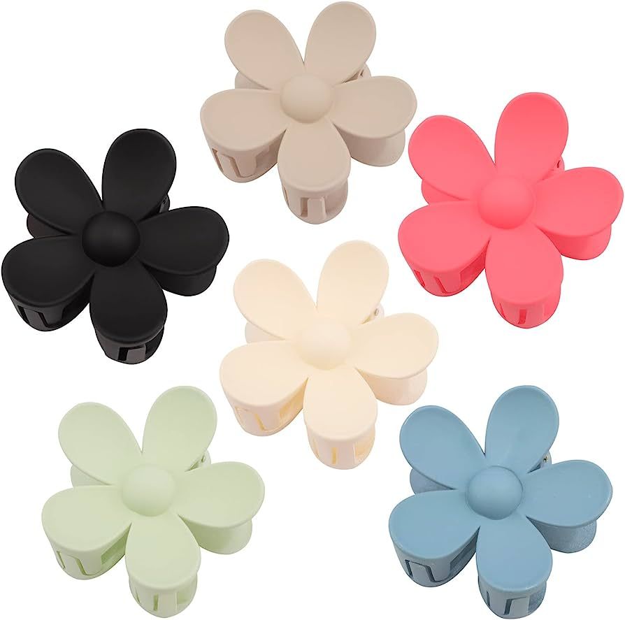 ACO-UINT 6 Pack Hair Clips for Women, Hair Claw Clips 2.85 Inch Flower Hair Clips, Y2K Accessorie... | Amazon (US)