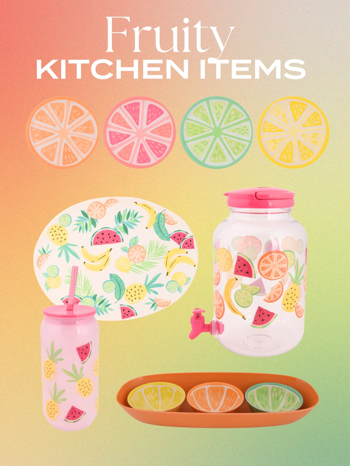 Fruity kitchen items! All $5 & under from @walmart #walmartpartner #walmarthome

#LTKhome #LTKkids #LTKsalealert