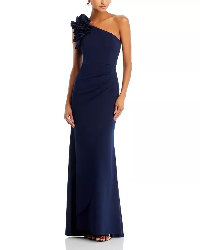 AQUA One Shoulder Ruffle Crepe Gown - Exclusive Women - Bloomingdale's | Bloomingdale's (US)