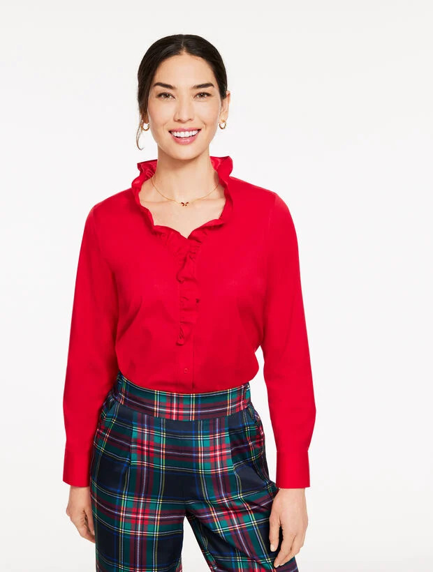 Ruffle Non-Iron Shirt | Talbots