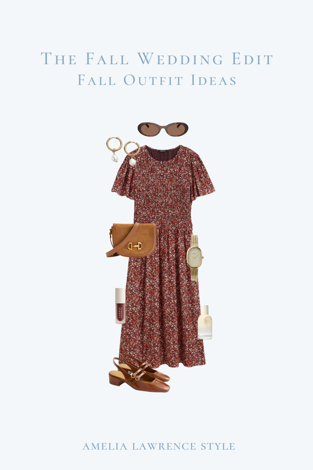 The fall wedding edit fall outfit edition. Wedding guest outfit, fall outfit, family outfit, pearl earrings, handbag, fall dress, fall heels, shoes, perfume, Summer Friday, sunglasses, work outfit, teacher outfit.  

 #LTKSeasonal #LTKParties #LTKStyleTip