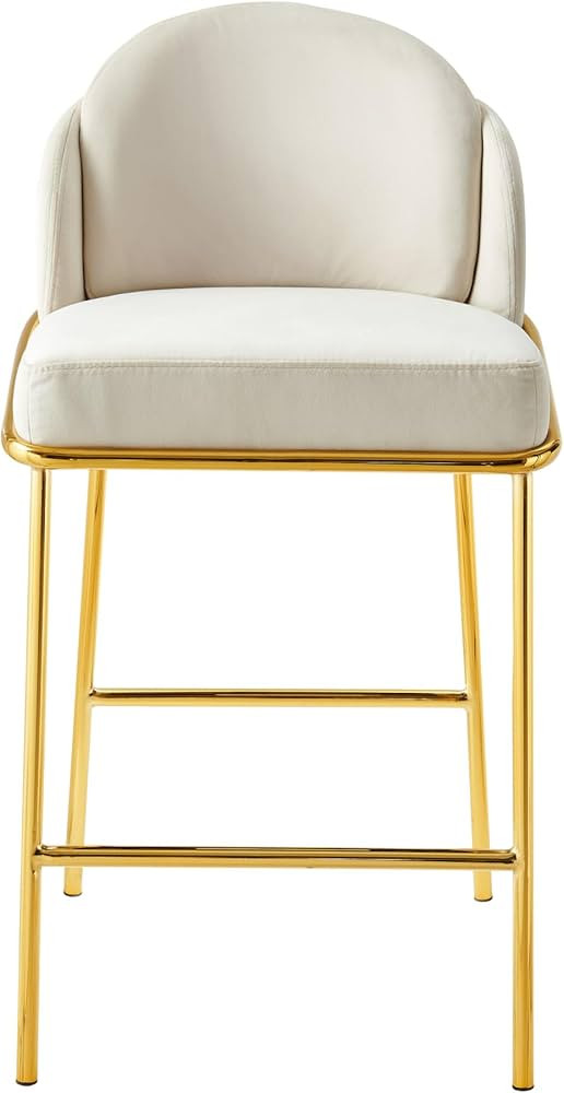 Chic Home Anabel Counter Stool Chair Velvet Upholstered Armless Design Architectural Gold Tone So... | Amazon (US)