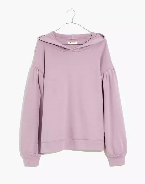 Pleat-Sleeve Shrunken Hoodie Sweatshirt | Madewell
