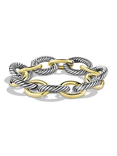 Sterling Silver &amp; 18K Yellow Gold Extra-Large Link Bracelet | Saks Fifth Avenue