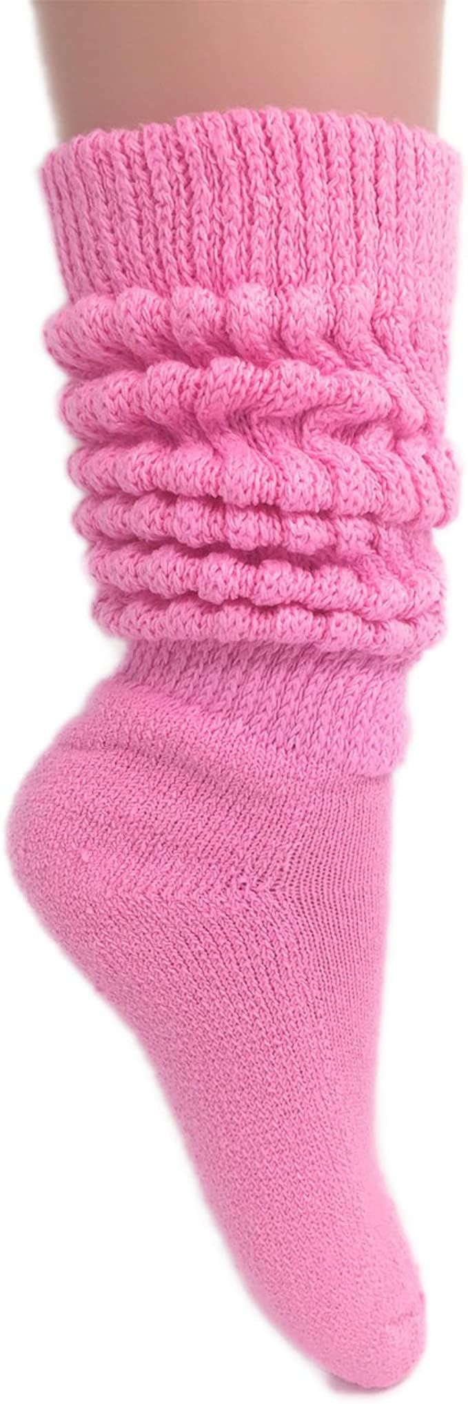 AWS/American Made Women's Extra Long Heavy Slouch Cotton Socks Size 9 to 11 | Amazon (US)