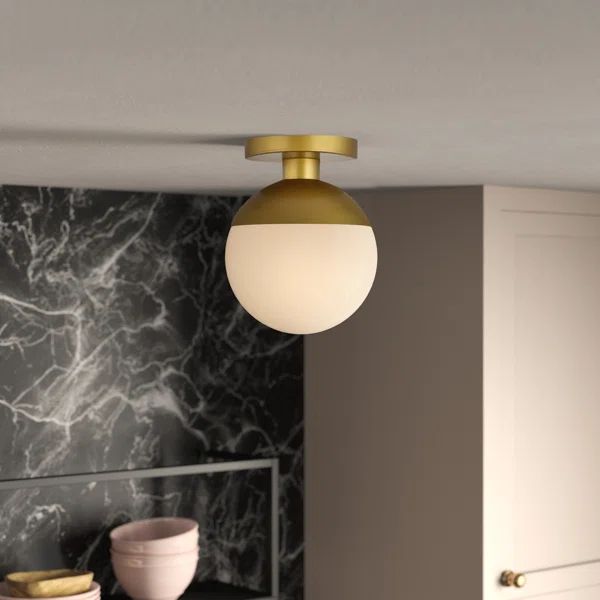 Yearby 1 - Light Simple Globe Semi Flush Mount | Wayfair North America