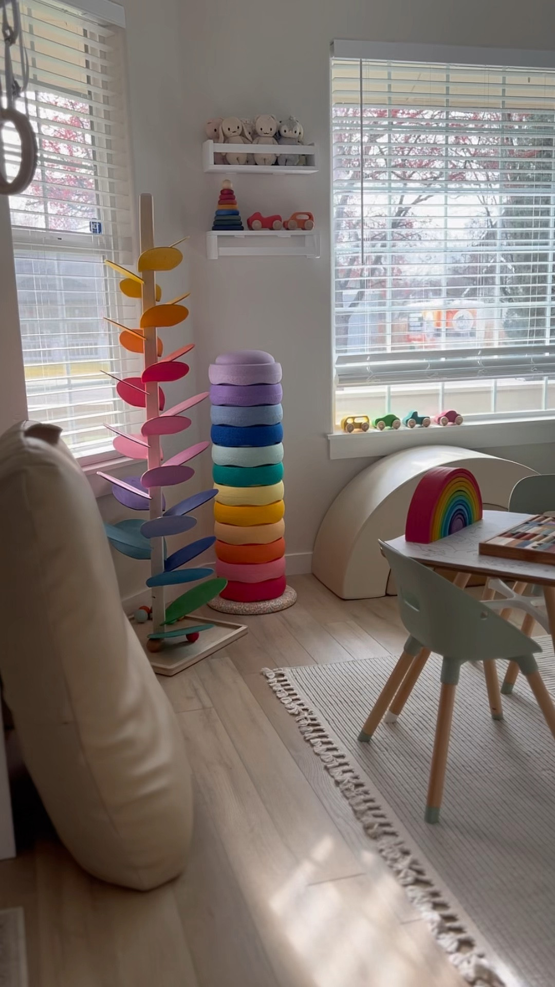 Sharing our rainbow finds for our rainbow corner! 

The stepping stones can be found at Allen Rose or Stapelstein!

The rainbow stacking toy and rainbow blocks are Wooden Story.
