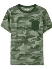 Boys Short Sleeve Camo Pocket Top | The Children's Place | The Children's Place