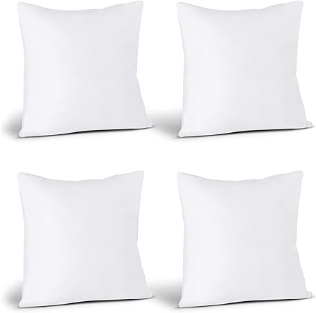 Utopia Bedding Throw Pillow Inserts (Set of 4, White), 18 x 18 Inches Pillow Inserts for Sofa, Be... | Amazon (US)