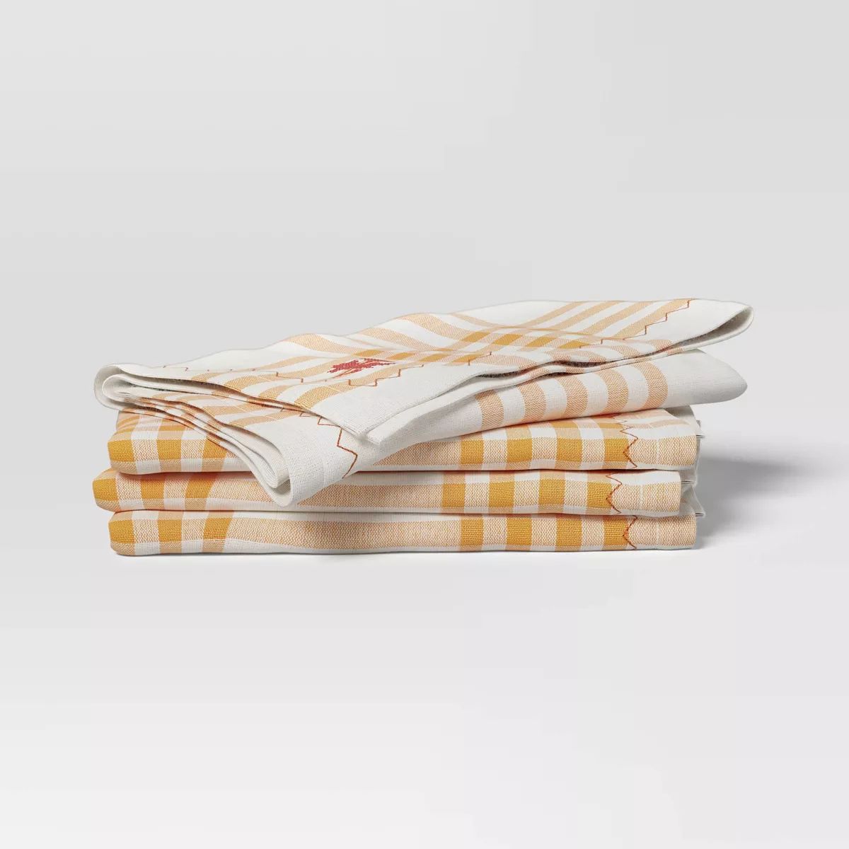 Checkered Plaid Cloth Napkin Gold - Threshold™ | Target