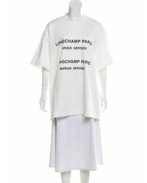 Longchamp Oversize Logo T-Shirt White | The RealReal