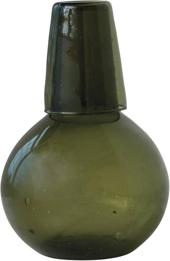 Bloomingville Verdant Elegance Glass Carafe Set, Green | Amazon (US)