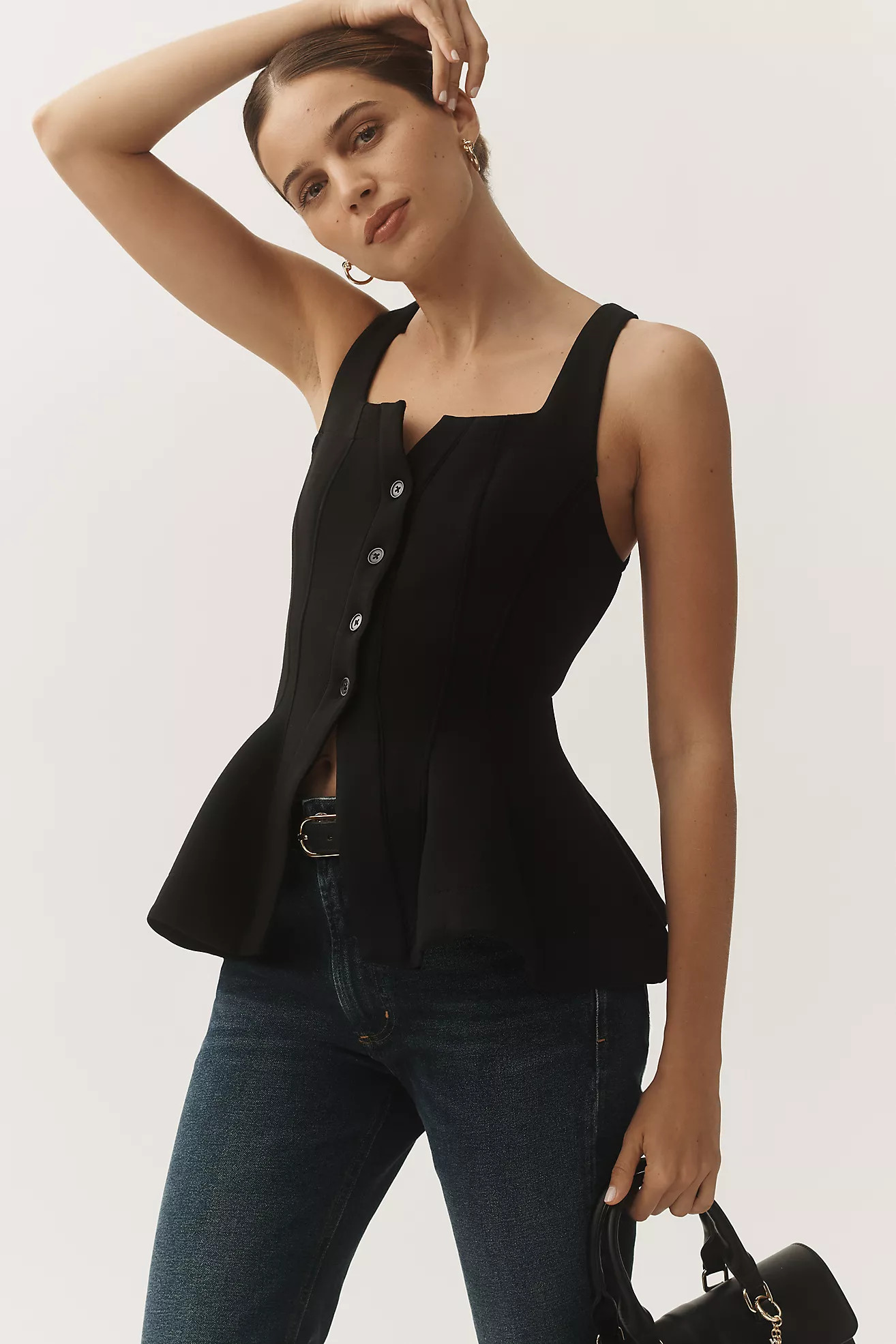 By Anthropologie Seamed Scuba Corset Tank | Anthropologie (US)