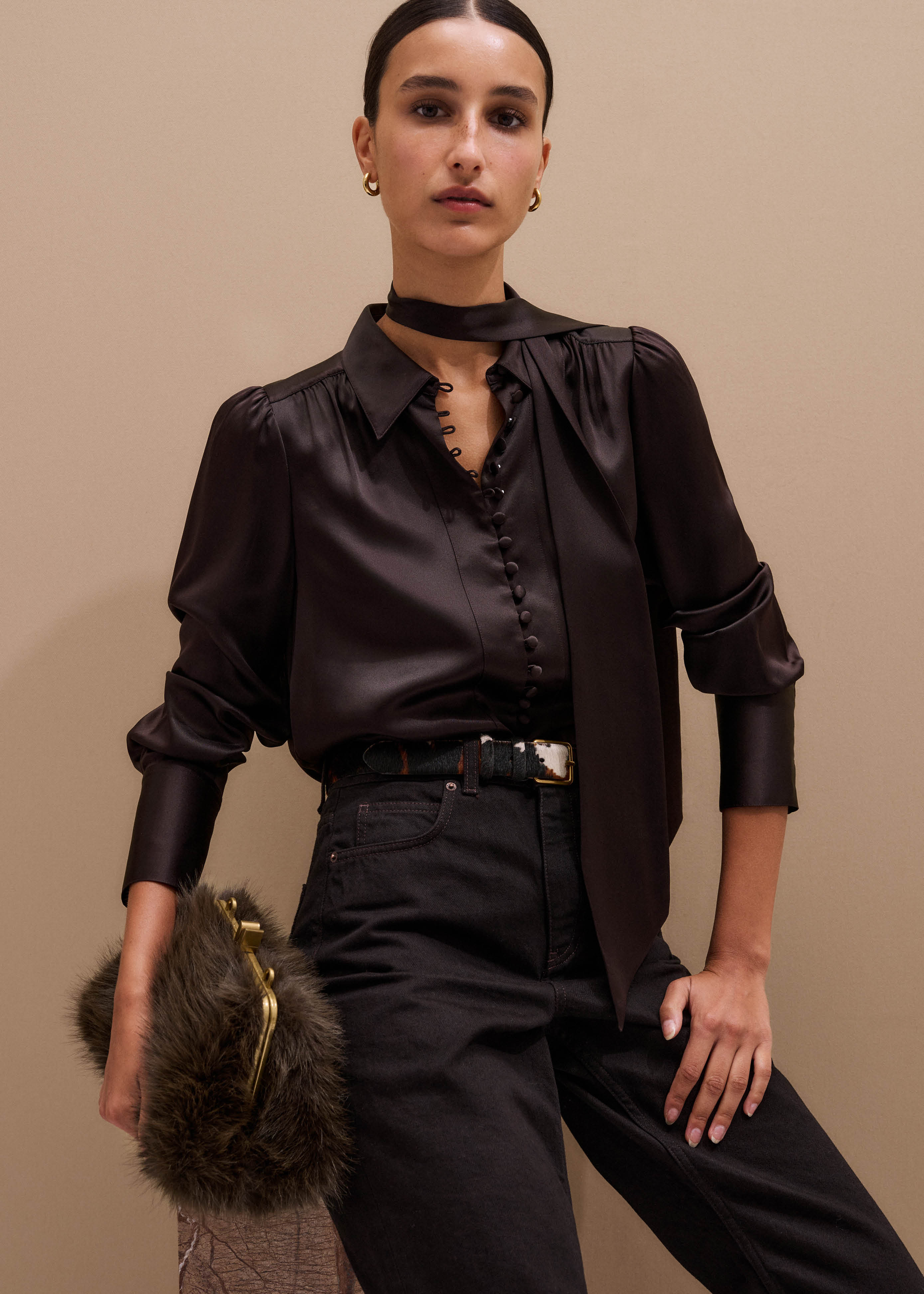 Layering Shirt + Tie Silk Satin | ME+EM US